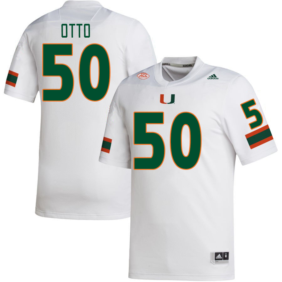 #50 Jim Otto Miami Hurricanes Jerseys Football Stitched-White